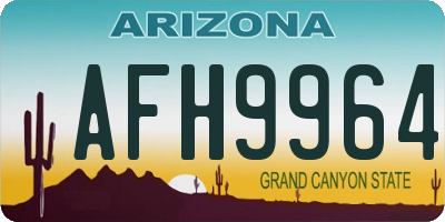 AZ license plate AFH9964