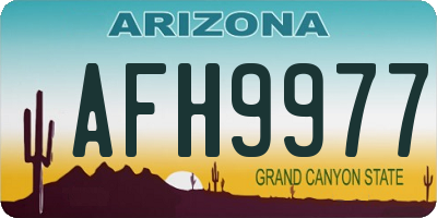 AZ license plate AFH9977