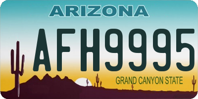 AZ license plate AFH9995