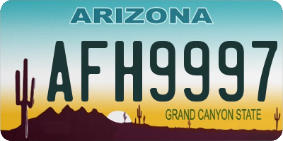 AZ license plate AFH9997
