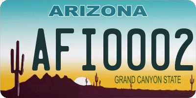 AZ license plate AFI0002