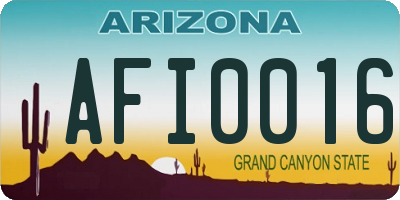 AZ license plate AFI0016