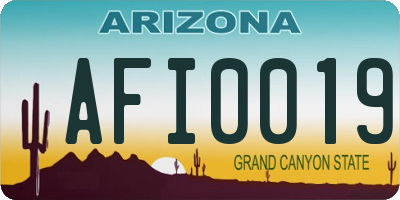 AZ license plate AFI0019