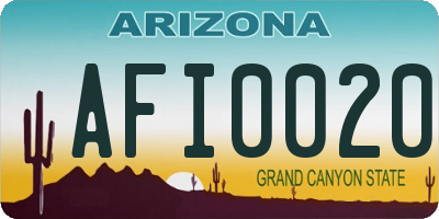 AZ license plate AFI0020