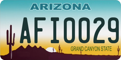 AZ license plate AFI0029