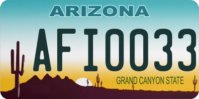 AZ license plate AFI0033