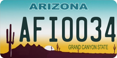AZ license plate AFI0034