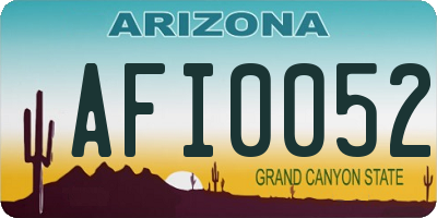 AZ license plate AFI0052