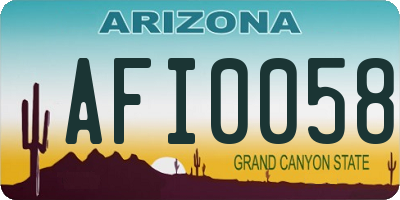 AZ license plate AFI0058