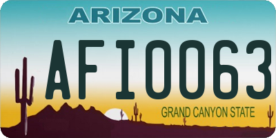 AZ license plate AFI0063