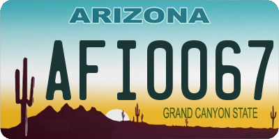AZ license plate AFI0067