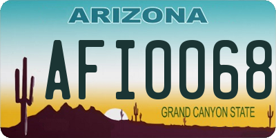 AZ license plate AFI0068