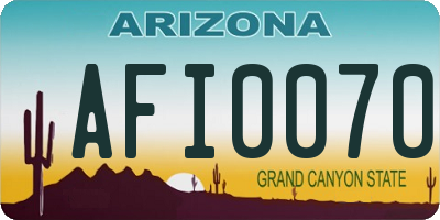 AZ license plate AFI0070