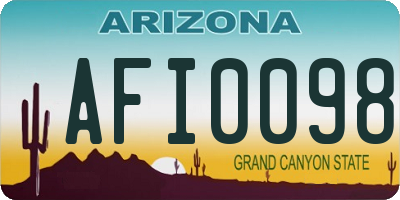 AZ license plate AFI0098