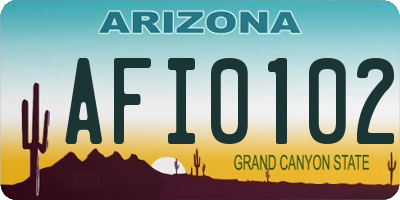 AZ license plate AFI0102