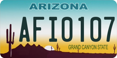 AZ license plate AFI0107