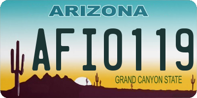 AZ license plate AFI0119