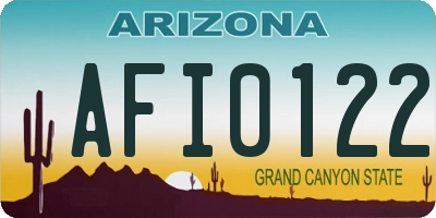 AZ license plate AFI0122