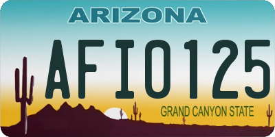AZ license plate AFI0125