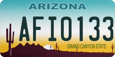 AZ license plate AFI0133