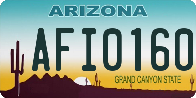 AZ license plate AFI0160