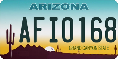 AZ license plate AFI0168