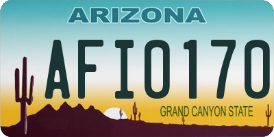 AZ license plate AFI0170