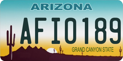 AZ license plate AFI0189