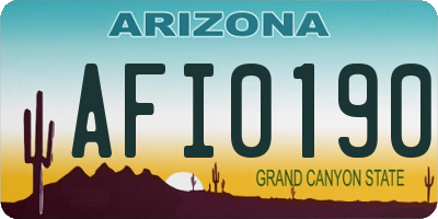 AZ license plate AFI0190