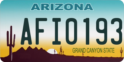 AZ license plate AFI0193