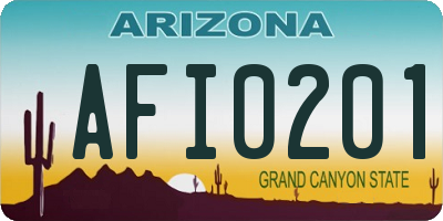 AZ license plate AFI0201