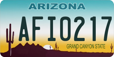 AZ license plate AFI0217