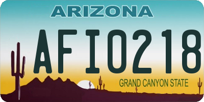 AZ license plate AFI0218