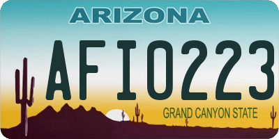 AZ license plate AFI0223