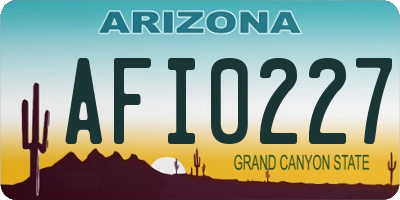 AZ license plate AFI0227