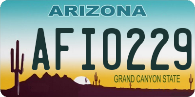 AZ license plate AFI0229