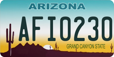 AZ license plate AFI0230