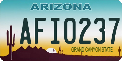 AZ license plate AFI0237