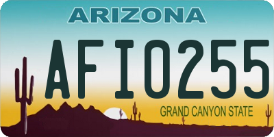 AZ license plate AFI0255