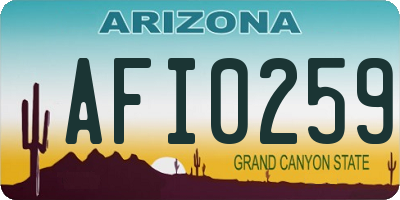 AZ license plate AFI0259