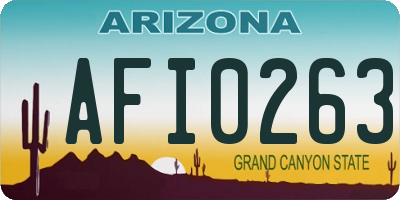 AZ license plate AFI0263
