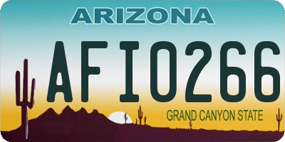 AZ license plate AFI0266