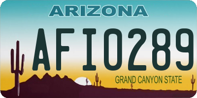 AZ license plate AFI0289