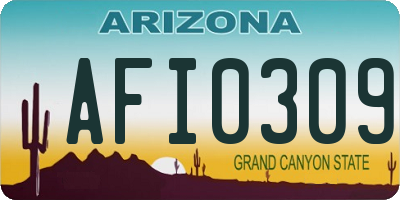 AZ license plate AFI0309