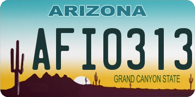 AZ license plate AFI0313