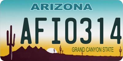 AZ license plate AFI0314