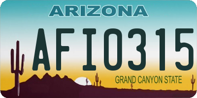 AZ license plate AFI0315