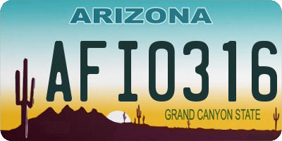 AZ license plate AFI0316