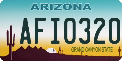 AZ license plate AFI0320