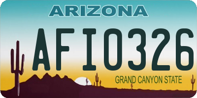 AZ license plate AFI0326